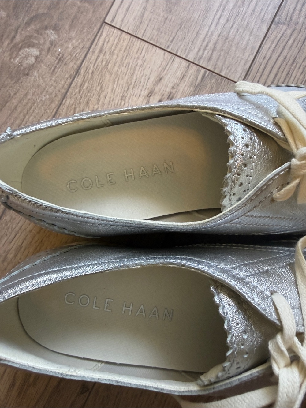 Like new perfect Cole Haan Grand City Platform Oxford Silver 7.5 - Picture 6 of 12